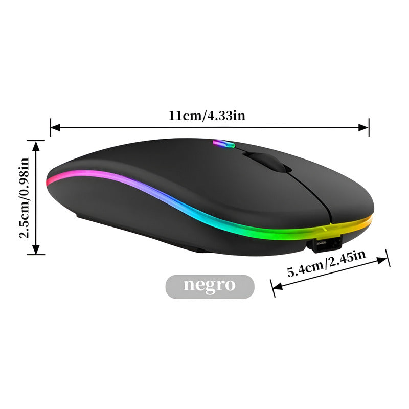Mouse Inalámbrico Usb/bluetooth Para Ma/iPad/p Negro