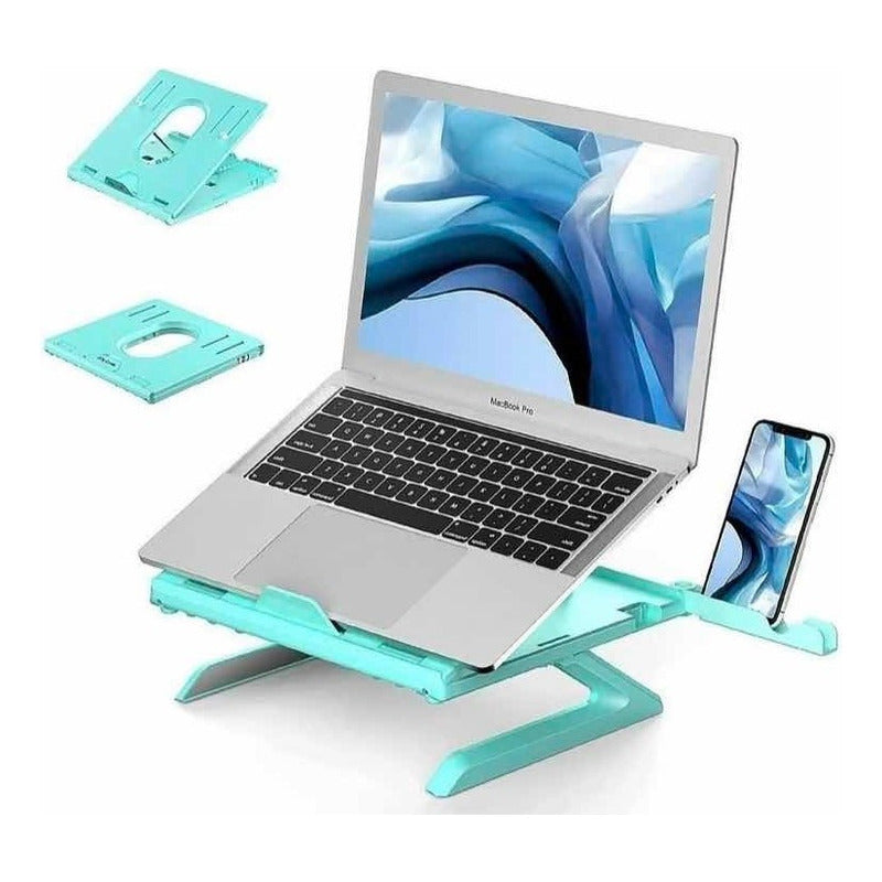 Elevador Notebook Plegable Soporte De Laptop Color Verde Claro