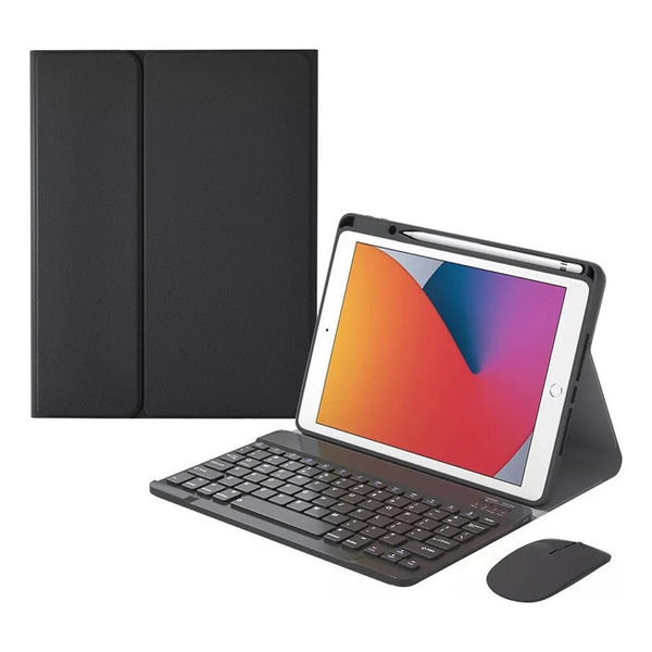 Funda Con Teclado Y Ratón Ñ For iPad 9.7 5ª 6ª Generación Color Negro