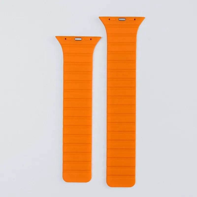 Correa Magnética De Silicina Compatible Con Apple Watch Naranja 0.2 Cm