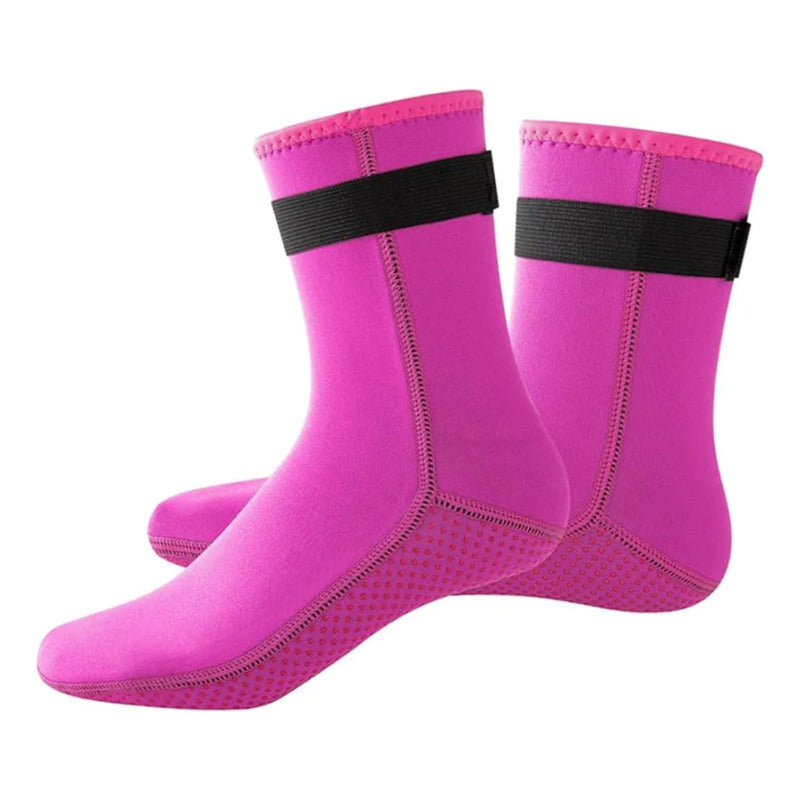 Máscara De Buceo Genérica Neopreno Botín Calcetines Fucsia