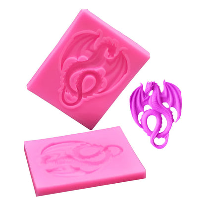 Molde De Silicona Con Forma De Dragón Volador Animal Fie Rosa
