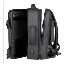 Cargar imagen en el visor de la galería, Mochila Carcasa Dura Gran Capacidad Impermeable Para Macbook Negro Negro
