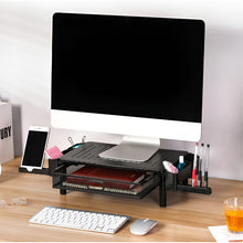 Cargar imagen en el visor de la galería, Base Monitor Soporte 3 Niveles Notebook Cajón Pc Impresora Negro
