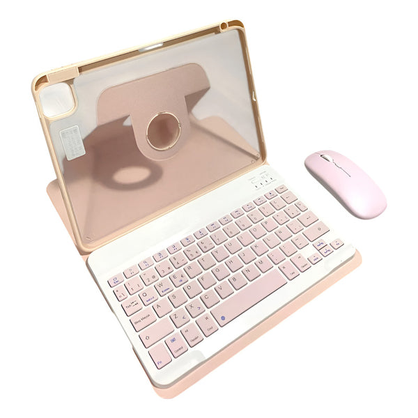 Funda Rotar 360+teclado+mouse Para iPad Pro 11 2022/2021 Rosa