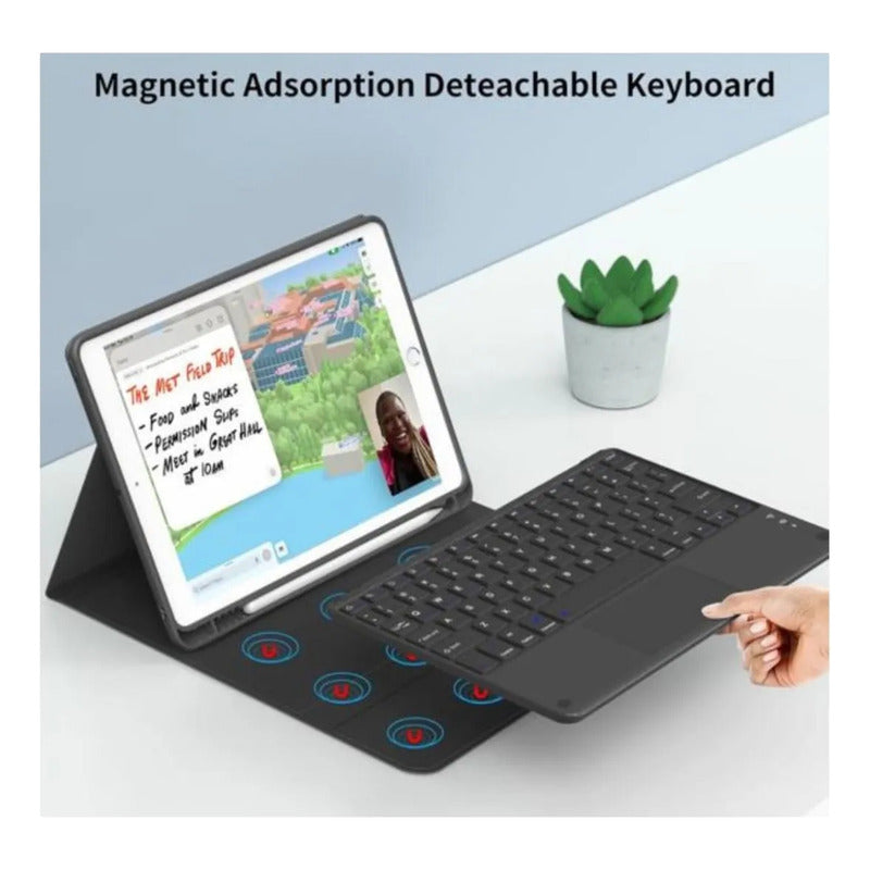 Funda Carcasa Con Teclado Touchpad Para iPad 10.2 7/8/9 Gene Negro