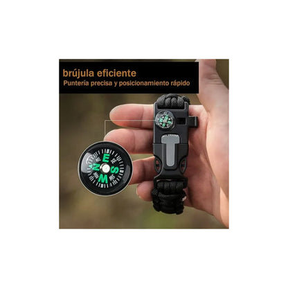 3 Pcs Pulsera Paracord Pack De Supervivencia Brujula Militar Variados