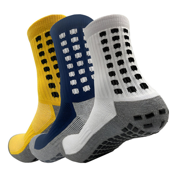 Pack 3 Media Deportiva Antideslizante Blanca,azul,amarillo