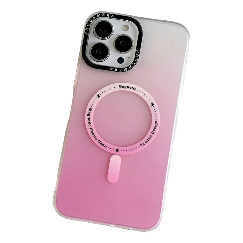 Carcasa Mate Magnética Traslucida Degradada (varios Modelos) Rosa 14 Pro