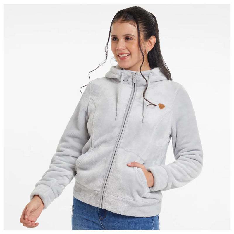 Polar Mujer Básico Full Zipper Gris Perla Fashion's Park Xs Gris Perla Gris Perla