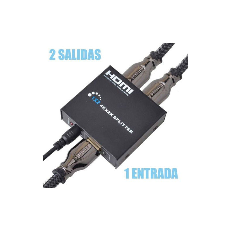 Splitter Hdmi 1x2 Full Hd Activo 2 Salidas 1080p Tv / Metal