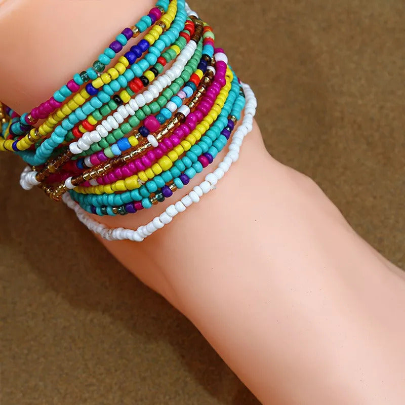 8pcs Cadenas De Cintura En Capas Boho Cuentas Playa Cadena