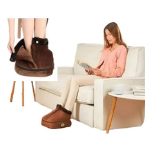 Cargar imagen en el visor de la galería, Bota Calefactor Eléctrico Calienta Pie Cuello Espalda Marrón Oscuro Marrón
