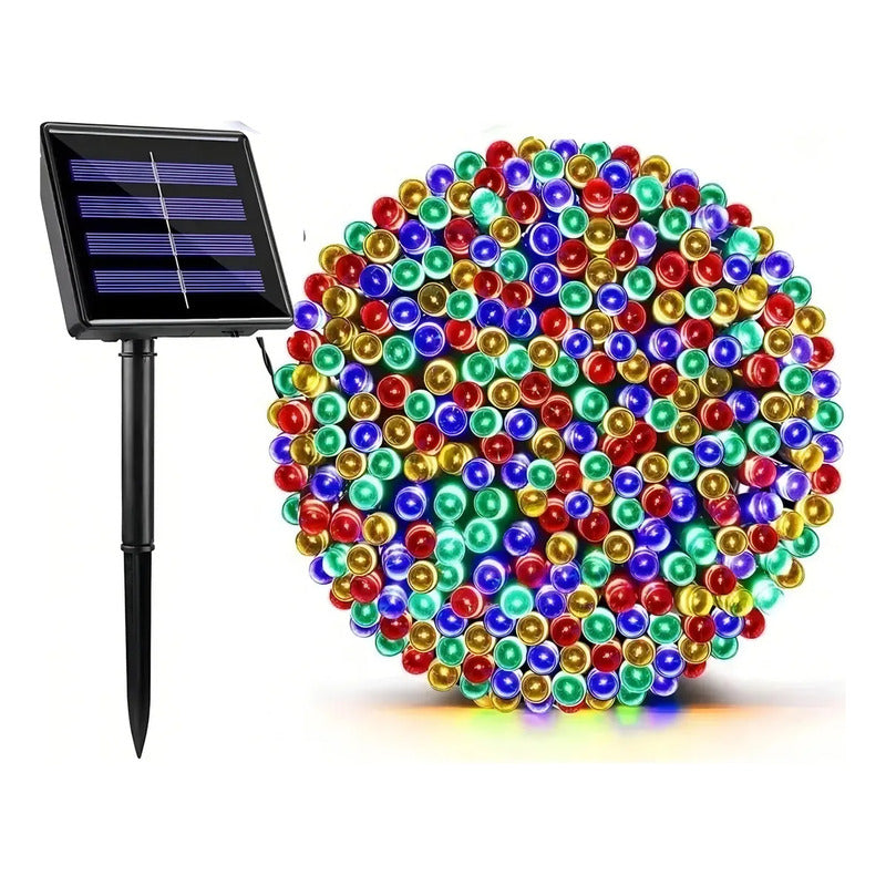 Luces Solares Navidad Guirnalda 3 Pcs 100 Led 12m Multicolor