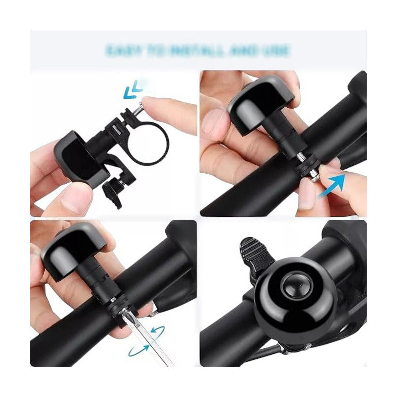 2 Pcs Campanilla Mini Timbre Para Bicicleta Negro 2 Pcs Campanilla Mini Timbre Para Bicicleta