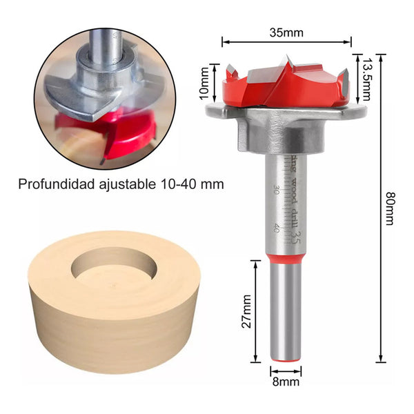Kit De Perforación Para Taladro Guía Bisagra Escondida 35mm