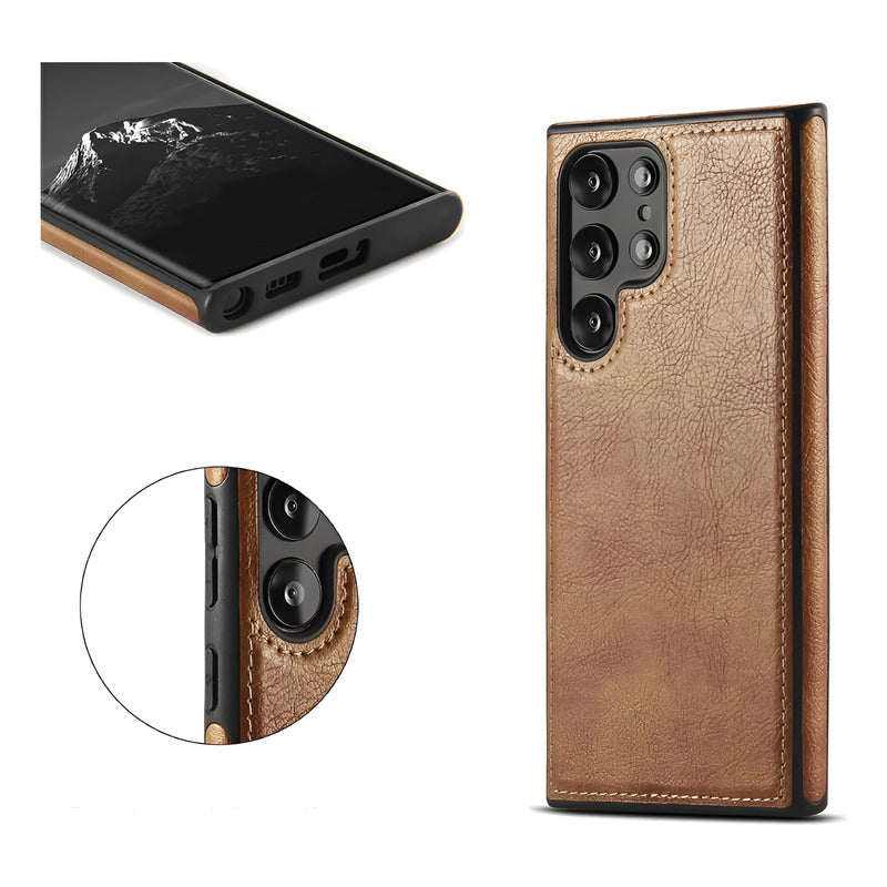 Carcasa De Cuero Premium Samsung Galaxy S22 Ultra Azul Oscur Azul Oscuro