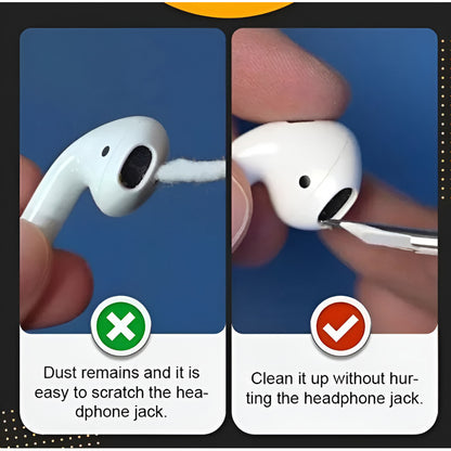 Cepillo Limpiador De Audifonos 3 En 1 Blanco