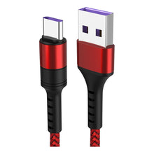 Cargar imagen en el visor de la galería, Cable Supercharge Carga Rápida Cargador Tipo C 5a 2 Metros Rojo
