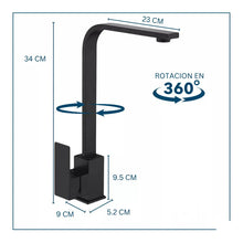 Cargar imagen en el visor de la galería, Llave Lavaplatos Monomando Moderna Negro Mate
