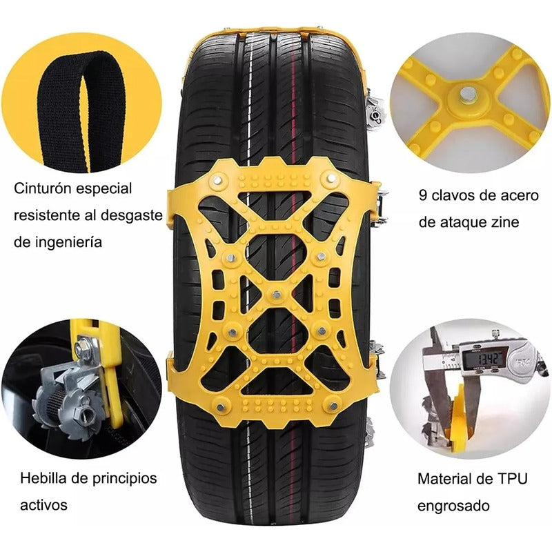 Pack Cadena Para Nieve Para Neumáticos Auto Universal