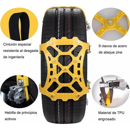 Pack Cadena Para Nieve Para Neumáticos Auto Universal