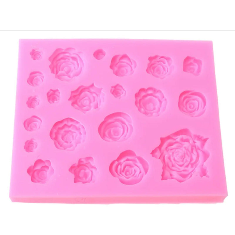 Molde De Silicona Con Forma De Flor De Rosa Rosa