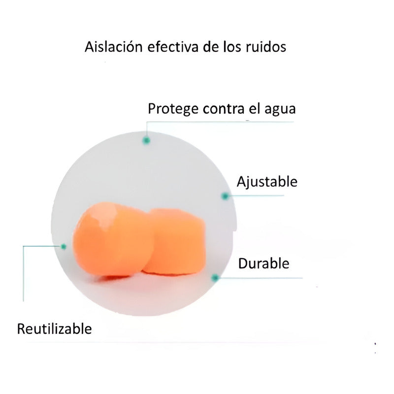 6 Pares De Tapones Oido Silicona Hipoalergénica Moldeable