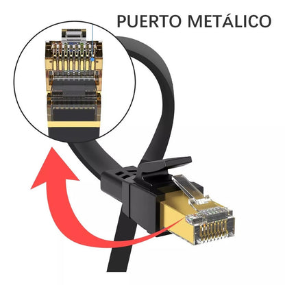 Cable plano rojo categoría 8 Cat8 RJ45 Ethernet 1,8 m 40 Gbps