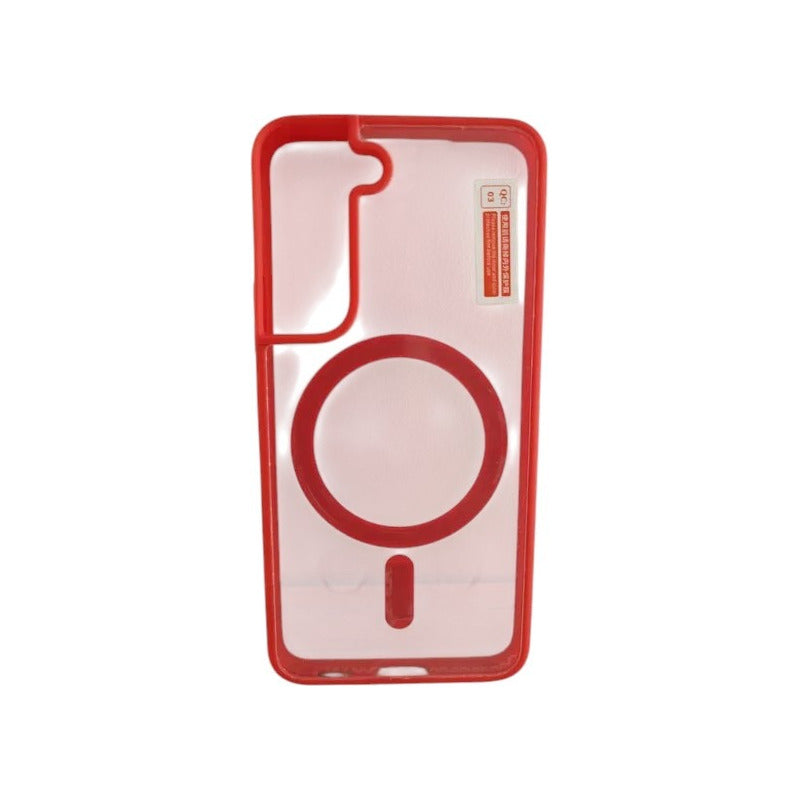 Carcasa Funda Magsafe Borde De Color Modelos Samsung S22plus Rojo Carcasa Funda Magsafe Borde De Color