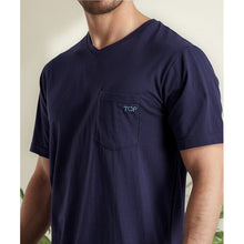 Cargar imagen en el visor de la galería, Pijama Corto Hombre Top / 2 Piezas Azul Acero Liso M
