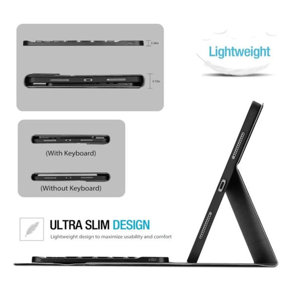 Funda Carcasa Con Teclado Touchpad Para iPad 10.2 7/8/9 Gene Negro