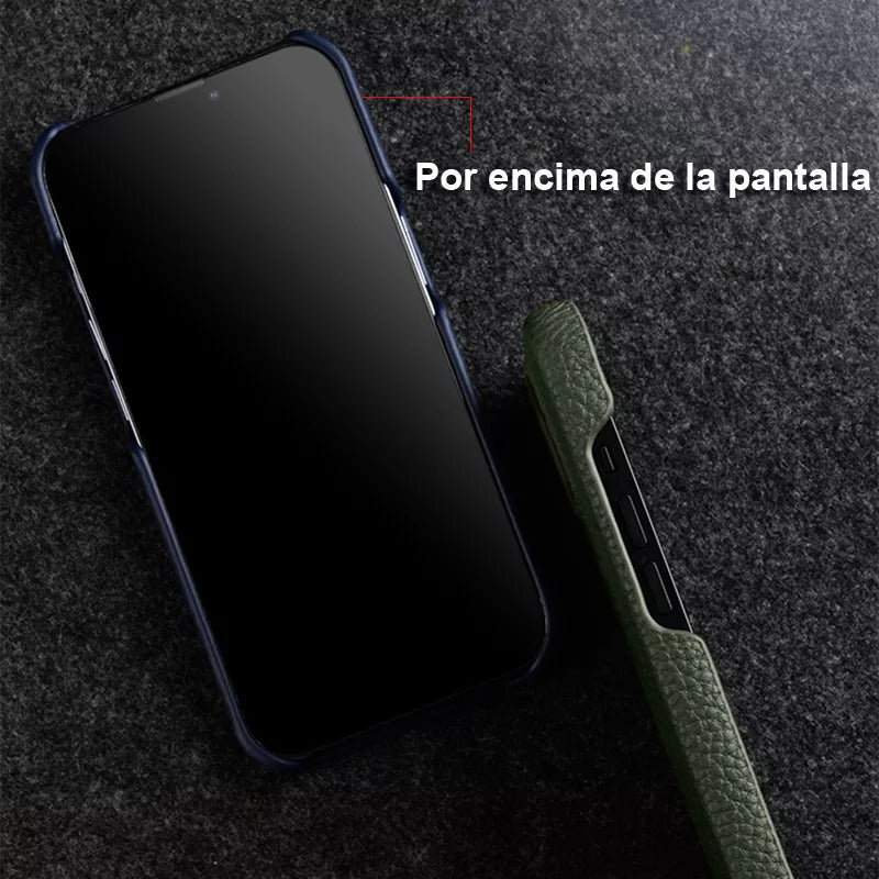 Funda De Cuero Genuino Para iPhone 15 Plus