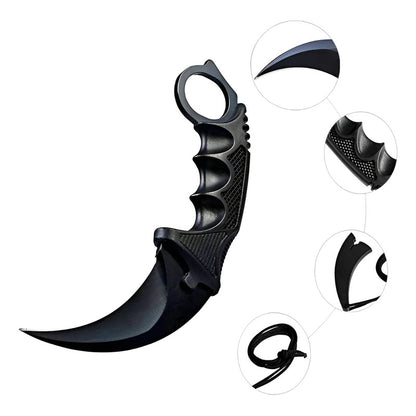 Pack X2 Cuchillo Tactico Militar Cuchillo Karambit Caza Krm Negro