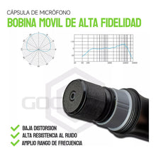 Cargar imagen en el visor de la galería, Microfonos Inalambricos Gochanmi Mkf-tk100 Gc Profesionales 2 Canales Uhf Color Negro
