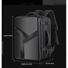 Cargar imagen en el visor de la galería, Mochila Carcasa Dura Gran Capacidad Impermeable Para Macbook Negro Negro
