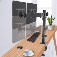 Cargar imagen en el visor de la galería, Soporte Doble Monitor Televisor Escritorio Brazo 17-27 3-6kg Color Negro
