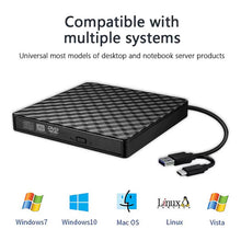 Cargar imagen en el visor de la galería, Carcasa Externa Para Unidad Dvd Tipo C Usb 3.0 Plug And Play Negro
