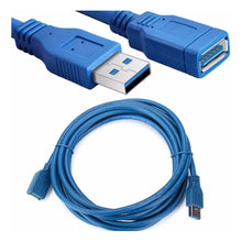 Cargar imagen en el visor de la galería, Cable Extensor Usb 3.0 1,5m Azul / Datos Y Carga/ Azul
