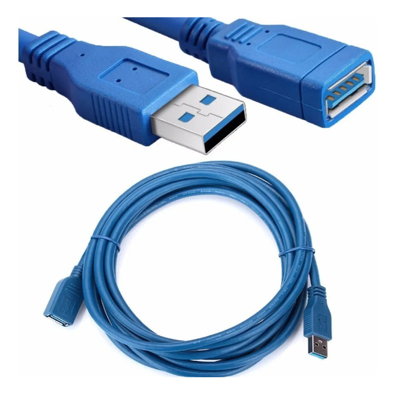 Cable Extensor Usb 3.0 1,5m Azul / Datos Y Carga/ Azul