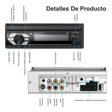 Cargar imagen en el visor de la galería, Radio Pantalla Retráctil  De 7 Pulgadas Mirror Link 1 Din Negro

