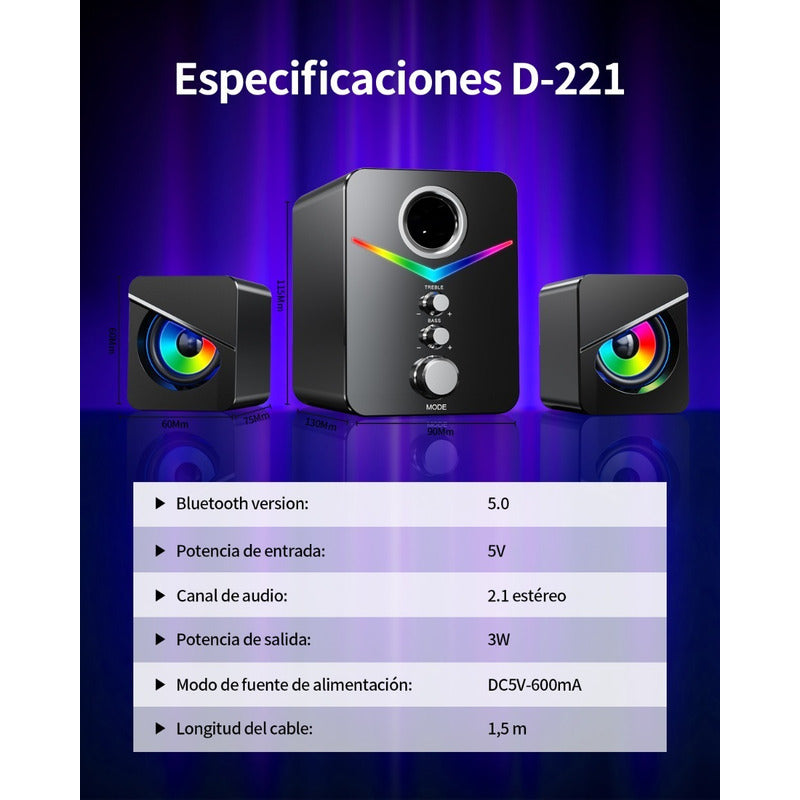 Parlante Tone Joy D-221 Portátil Con Bluetooth Negra