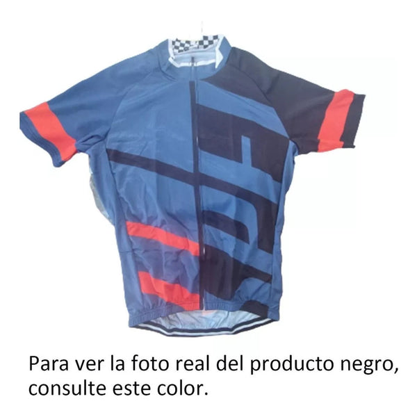 Conjunto Ciclismo Tricota Calza Acolchado Negro Con Azul