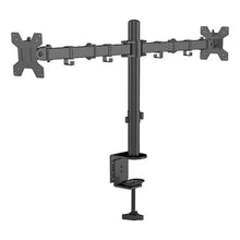 Cargar imagen en el visor de la galería, Soporte Doble Monitor Televisor Escritorio Brazo 17-27 3-6kg Color Negro

