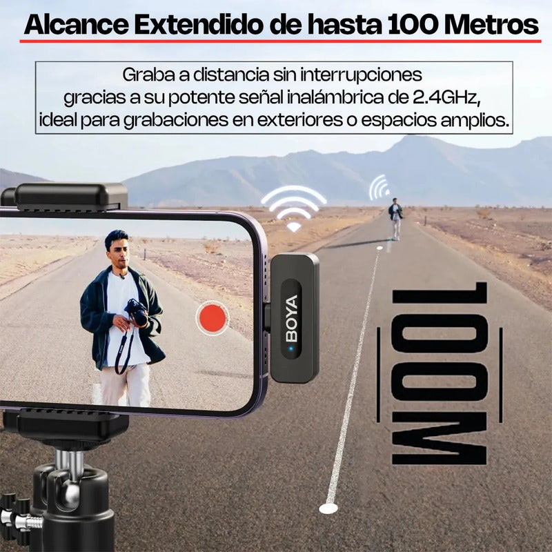 2 Micrófonos Inalámbrico Solapa Lavalier Boya By-v20 | Usb C Negro