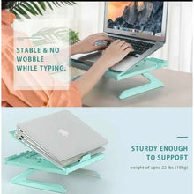 Load image into Gallery viewer, Elevador Notebook Plegable Soporte De Laptop Color Verde Claro
