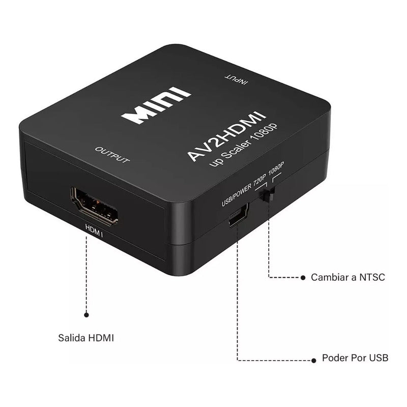 Adaptador Conversor Hdmi A Av Rca Video Analogico