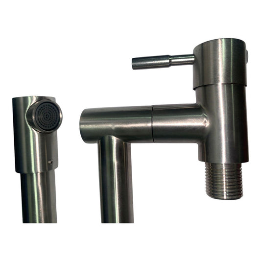 Grifo De Cocina Giratorio De Pared Plateado Brillante