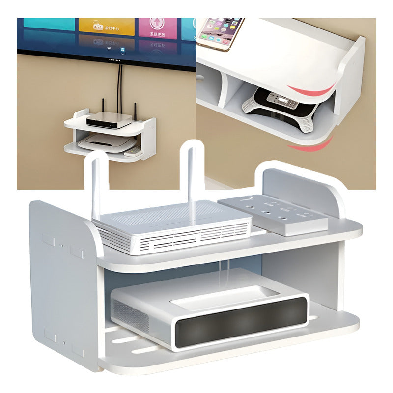 Estante De Montaje En Pared  Estante Dvd Dvr Flotante 30cm Blanco