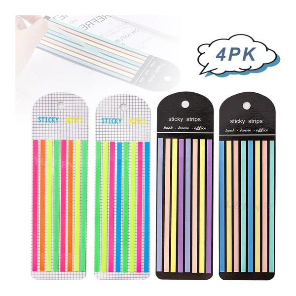 Pack 4 Strips Notas Adhesivas Transparentes Texto Variado